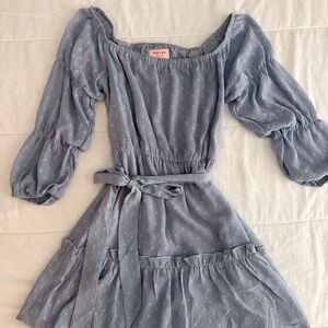 Showpo Blue Off the Shoulder Mini Dress